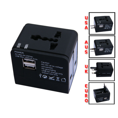 軽い自在継手 USB 旅行充電器のポータブル、5V 1000mA/2 USB インターフェイス