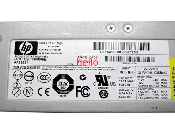 コンパック活動的なファンが付いている 337867-001 の 1300W HP サーバー電源