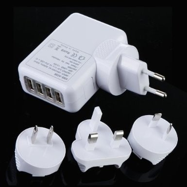4 つの港家、多プラグのための普遍的な USB 旅行充電器の壁 AC アダプター
