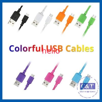 着色されたマイクロ Smartphone USB のデータ転送ケーブルのこんにちは速度 2 1 の