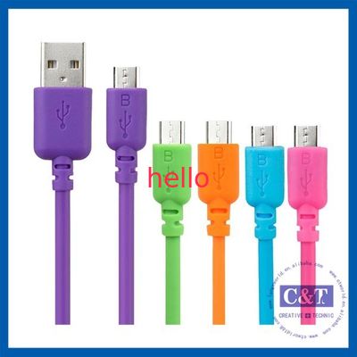 着色されたマイクロ Smartphone USB のデータ転送ケーブルのこんにちは速度 2 1 の