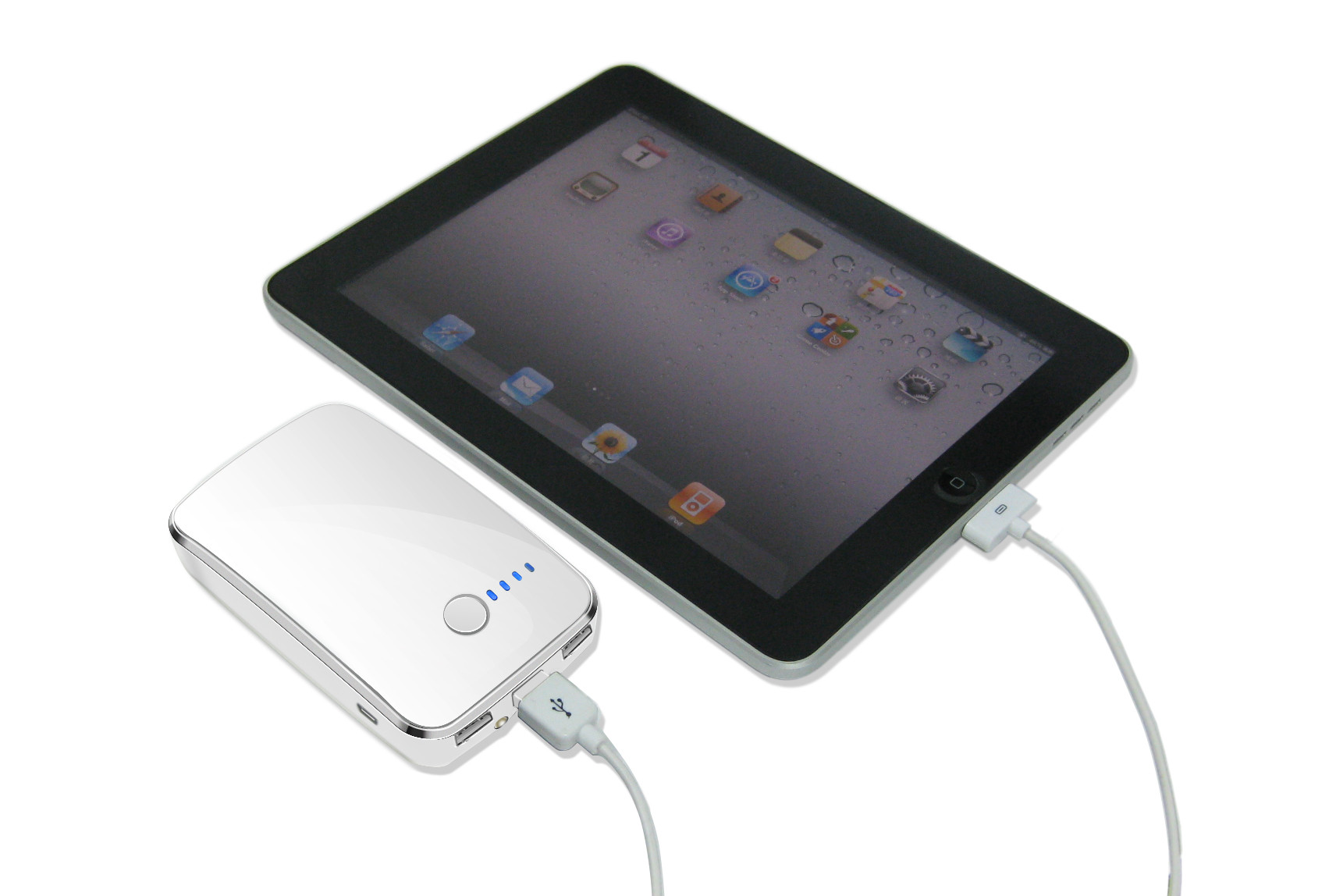 白い携帯用電池はIPod、Ipadの携帯電話のためのUSBのコネクターによって詰まる